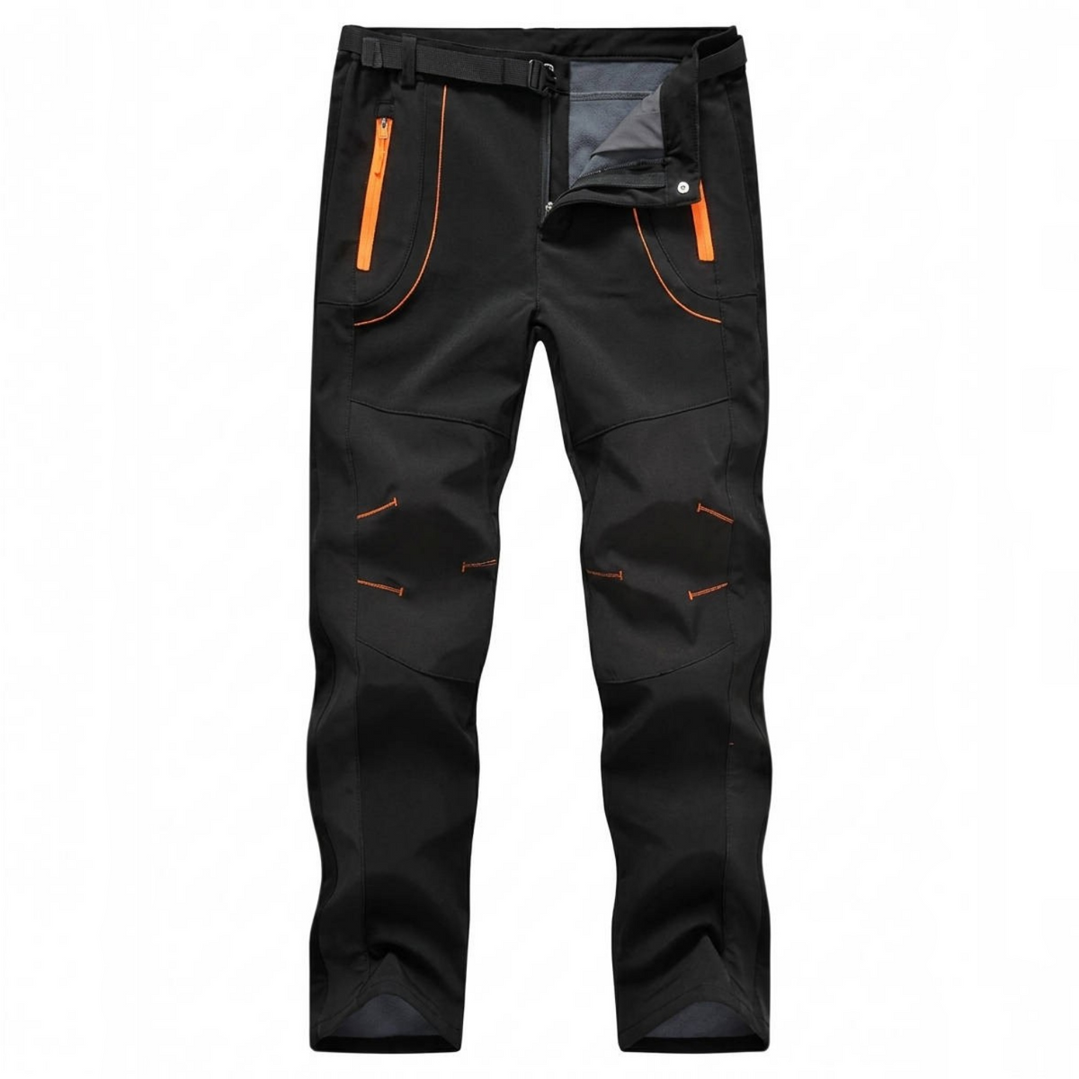 Men's Snow Ski Hiking Pants, Waterproof Fleece Lined Winter Pants with Belt for Skiing, Camping & Ice Fishing