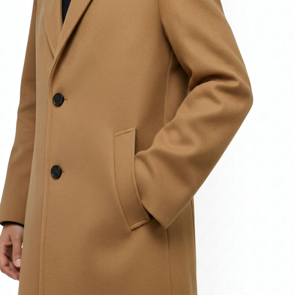 Mens Wool Overcoat, Classic Elegant Winter Coat, Warm Formal Outerwear