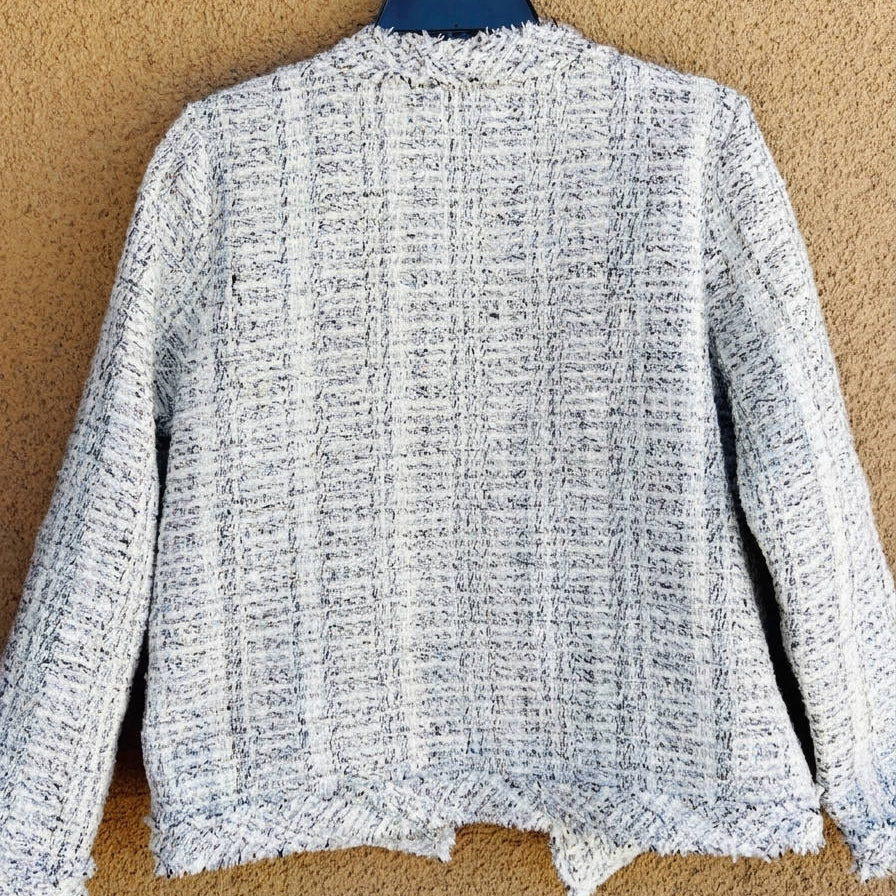 Womens Tweed Jacket, Classic Textured Blazer, Elegant Casual Outerwear