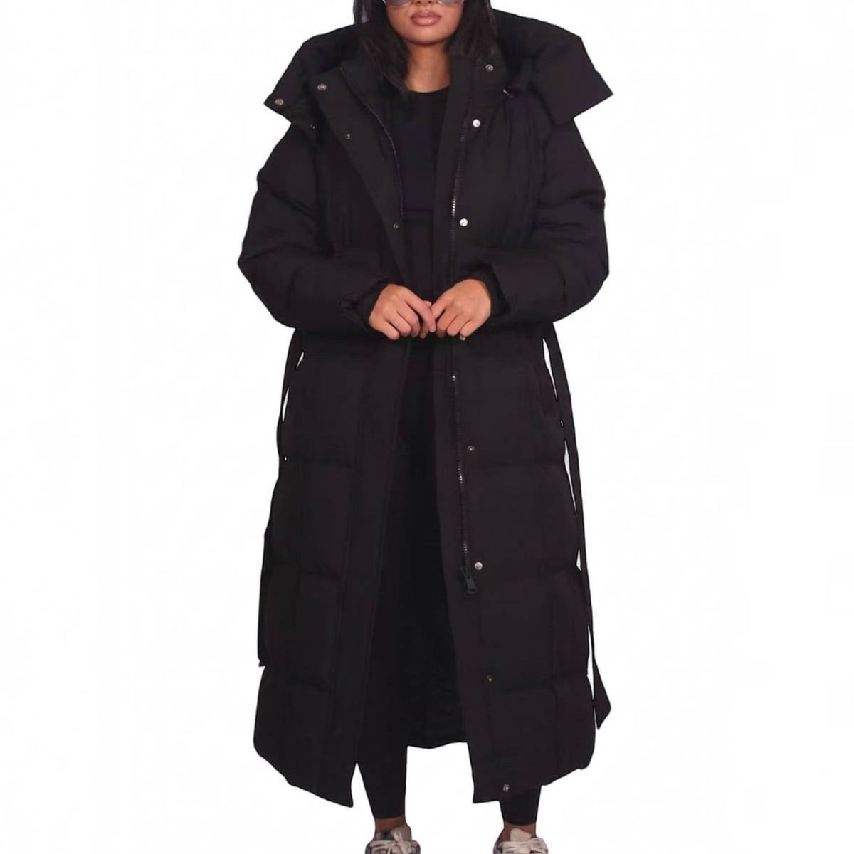 Womens Puffer Coat, Luciana Hooded Winter Coat, Warm Quilted Outerwear