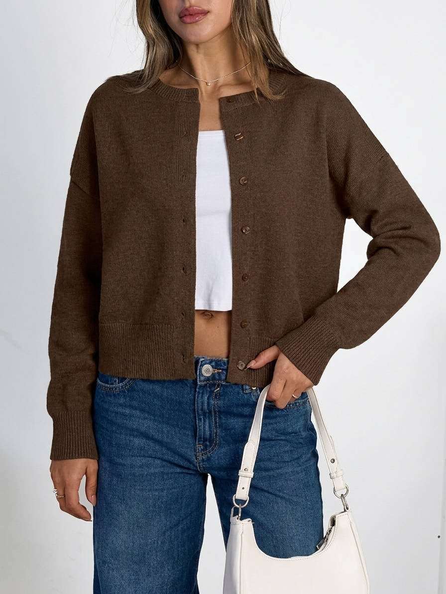 Cropped Cardigan Sweaters for Women, Lightweight Knit Button Down Cardigan, 2026 Fall Fashion Clothes