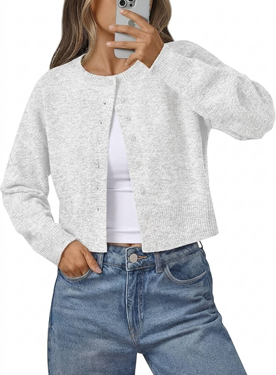 Cropped Cardigan Sweaters for Women, Lightweight Knit Button Down Cardigan, 2026 Fall Fashion Clothes