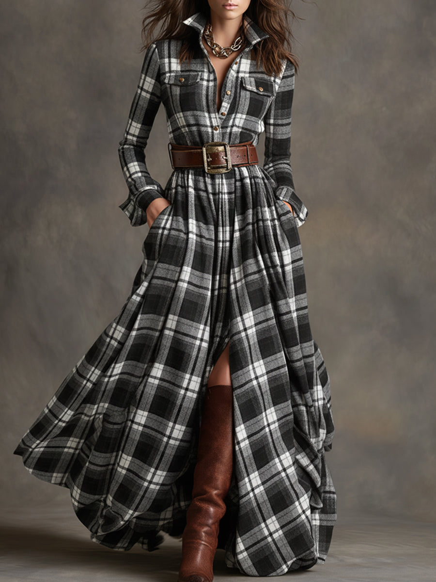 Button Front Shirt Dress with Adjustable Belt and Breathable Fabric