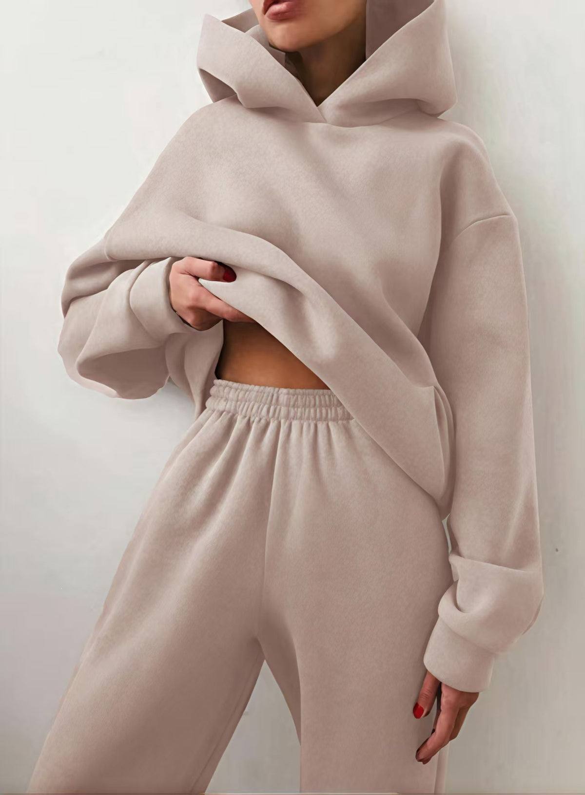 Womens Jogging Set Oversized Hoodie Joggers Lounge
