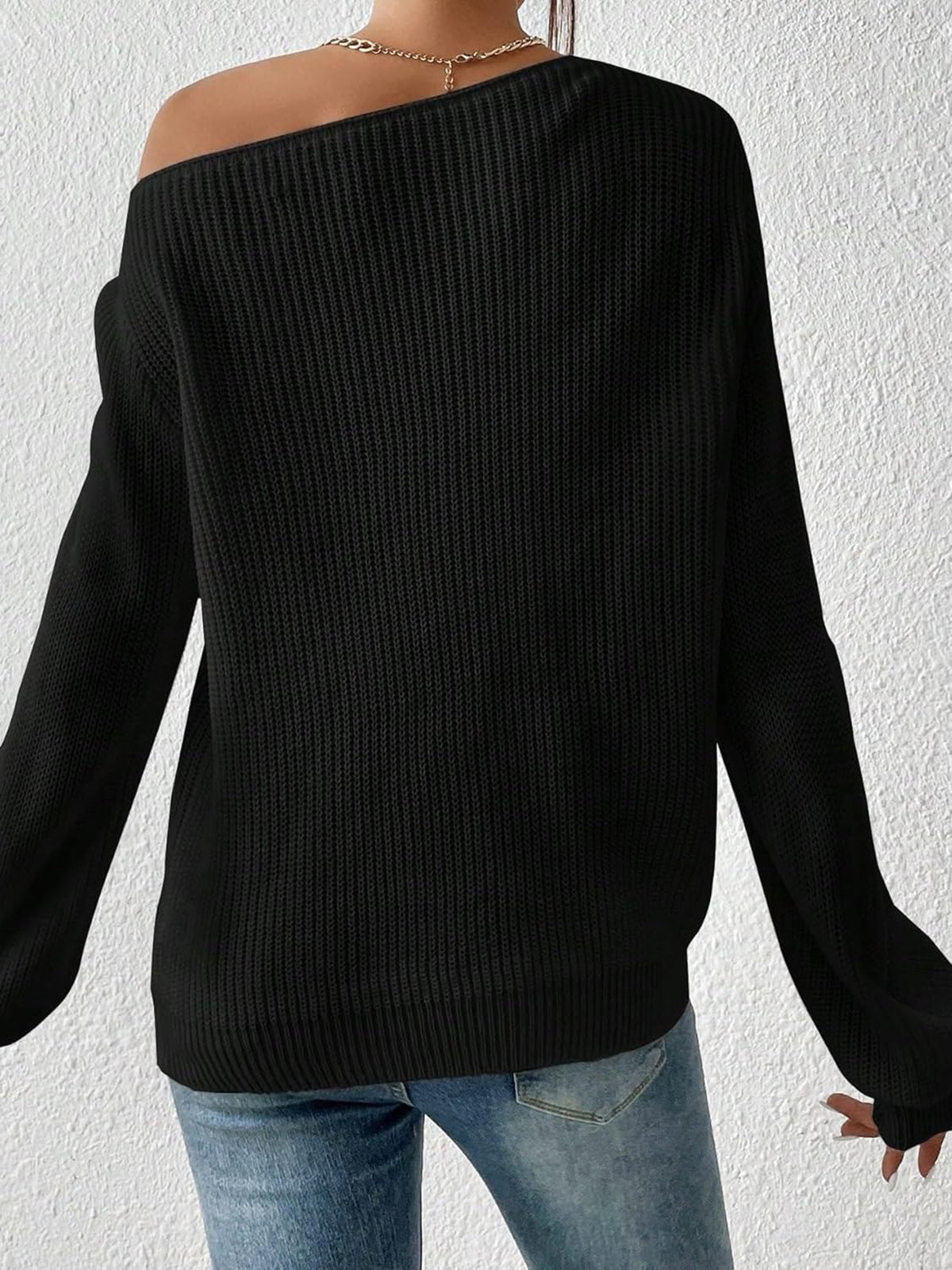 Womens Long Sleeve Knit Pullover Sweater, Casual Acrylic Knitwear for Fall and Winter, Comfortable Everyday Cold Weather Top