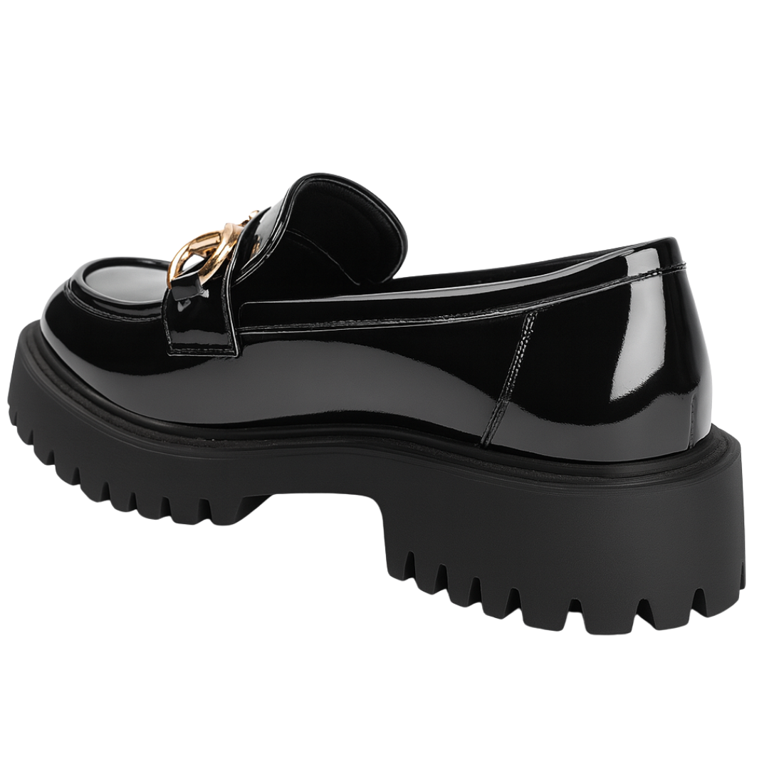 Slip On Loafers with Memory Foam Insole and Ridged Platform Sole