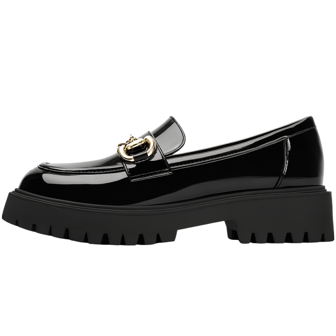 Slip On Loafers with Memory Foam Insole and Ridged Platform Sole