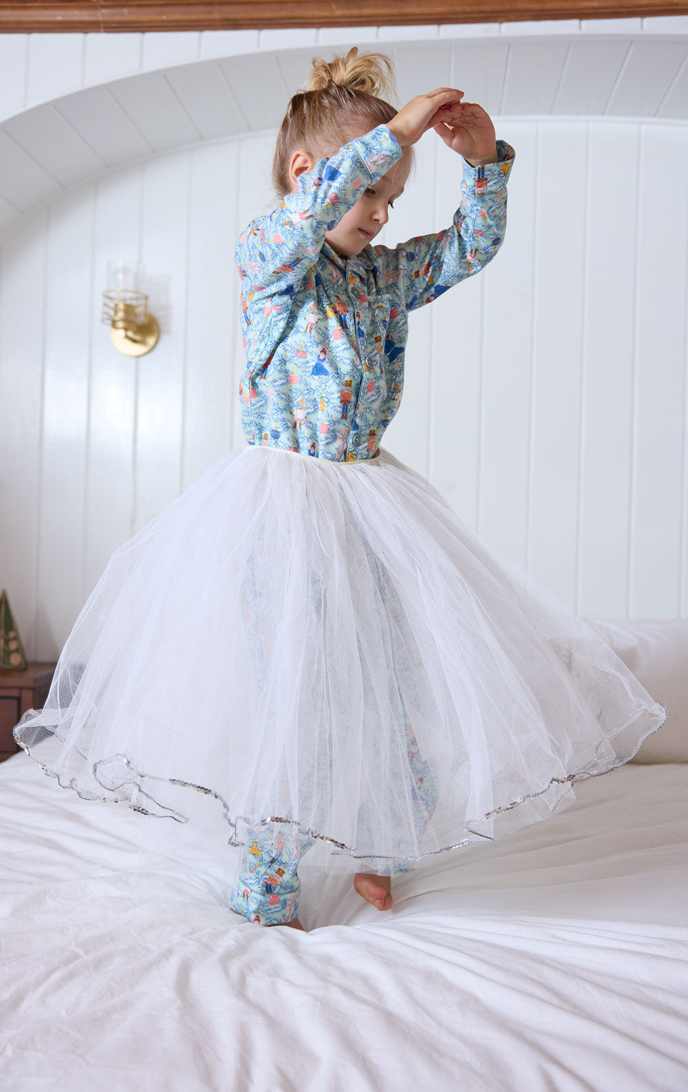 Childrens Nutcracker Pajama Set with Button Front and Elastic Waist