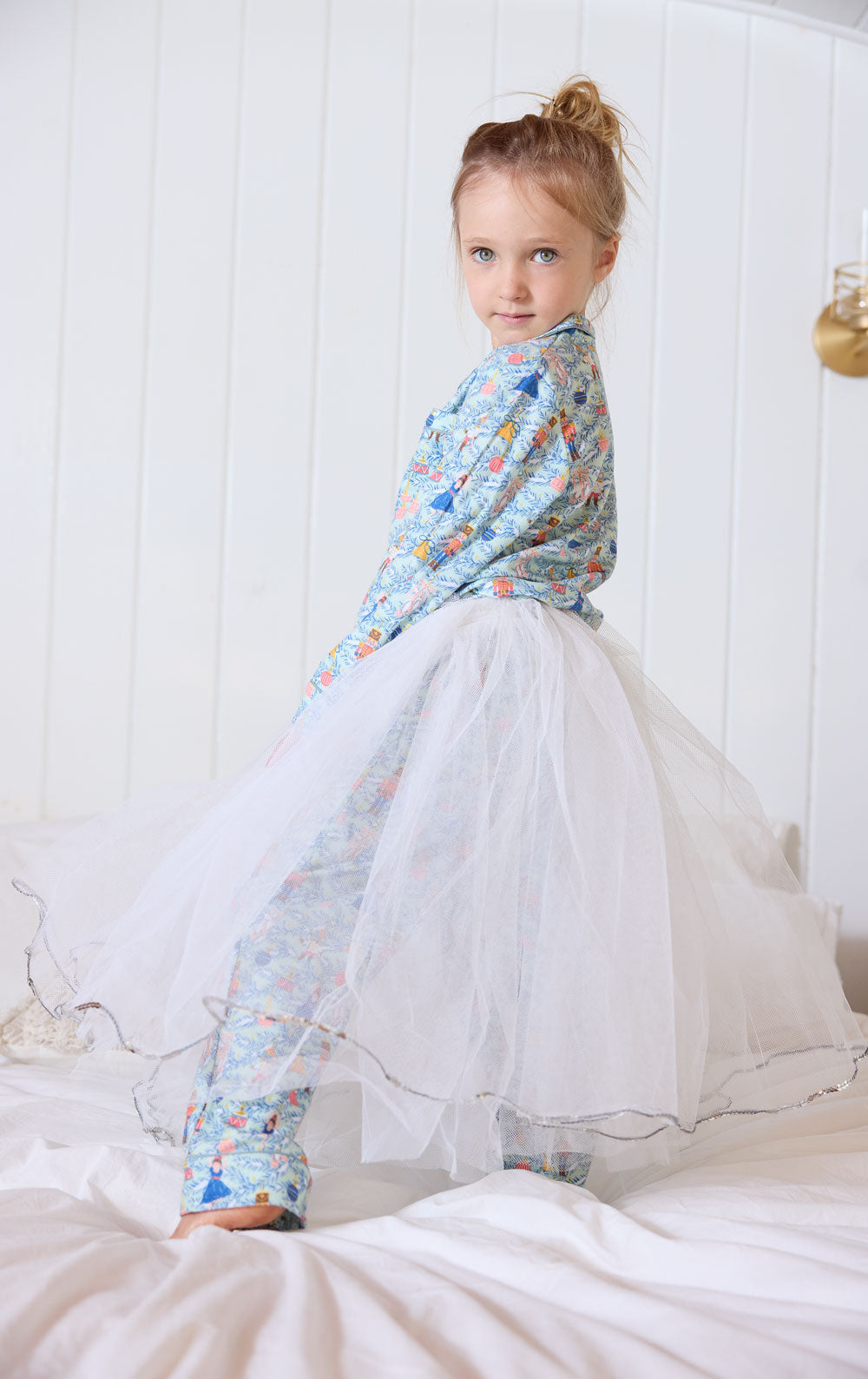 Childrens Nutcracker Pajama Set with Button Front and Elastic Waist