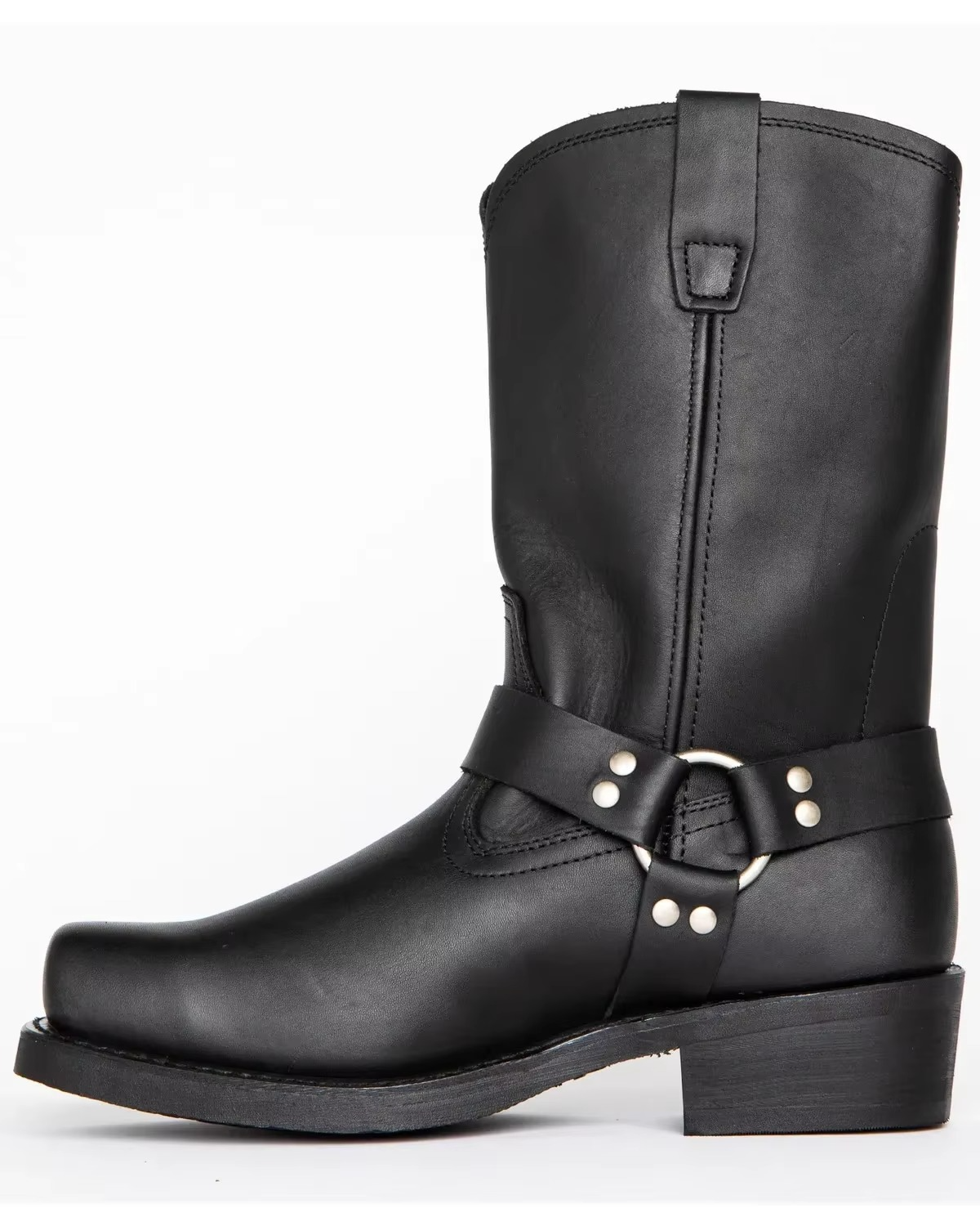 Mid Calf Western Boots with Slip-On Design and Retro Stitching for Men, Sizes 6-12