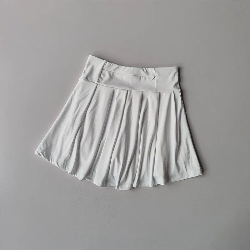 Womens Two-Piece Polo Tennis Outfit with A-Line Skirt and Moisture-Wicking Fabric