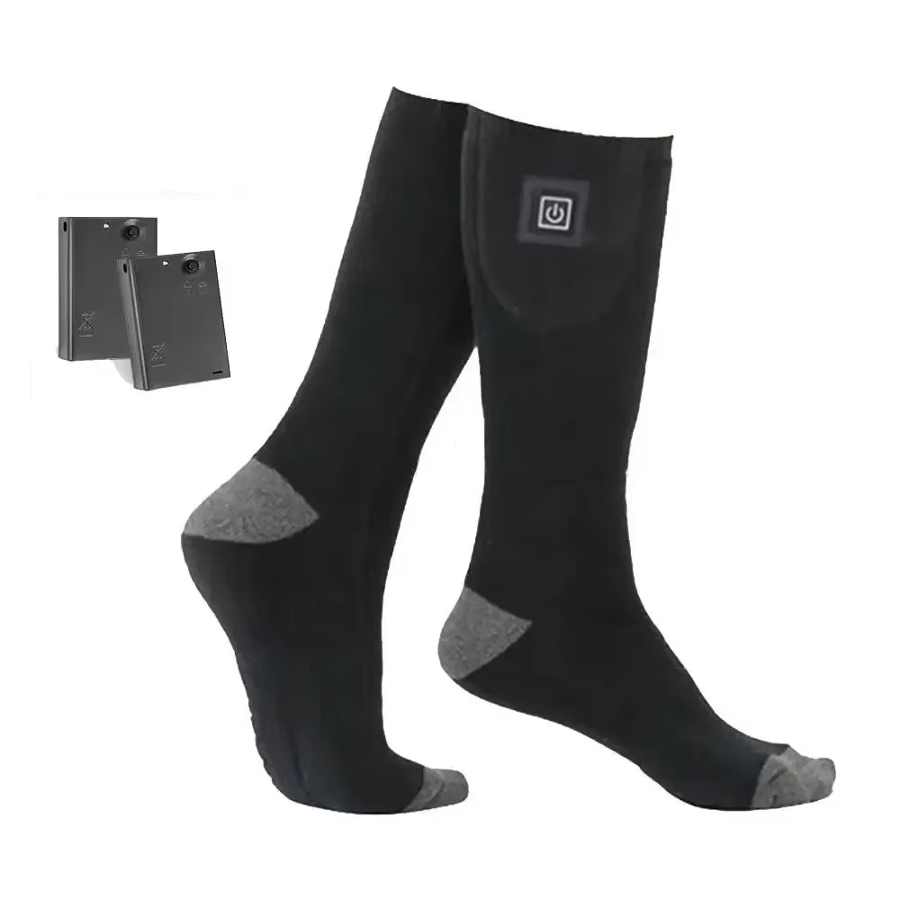 Heated Socks with Rechargeable Battery and Thermal Insulation, Cushioned Sole