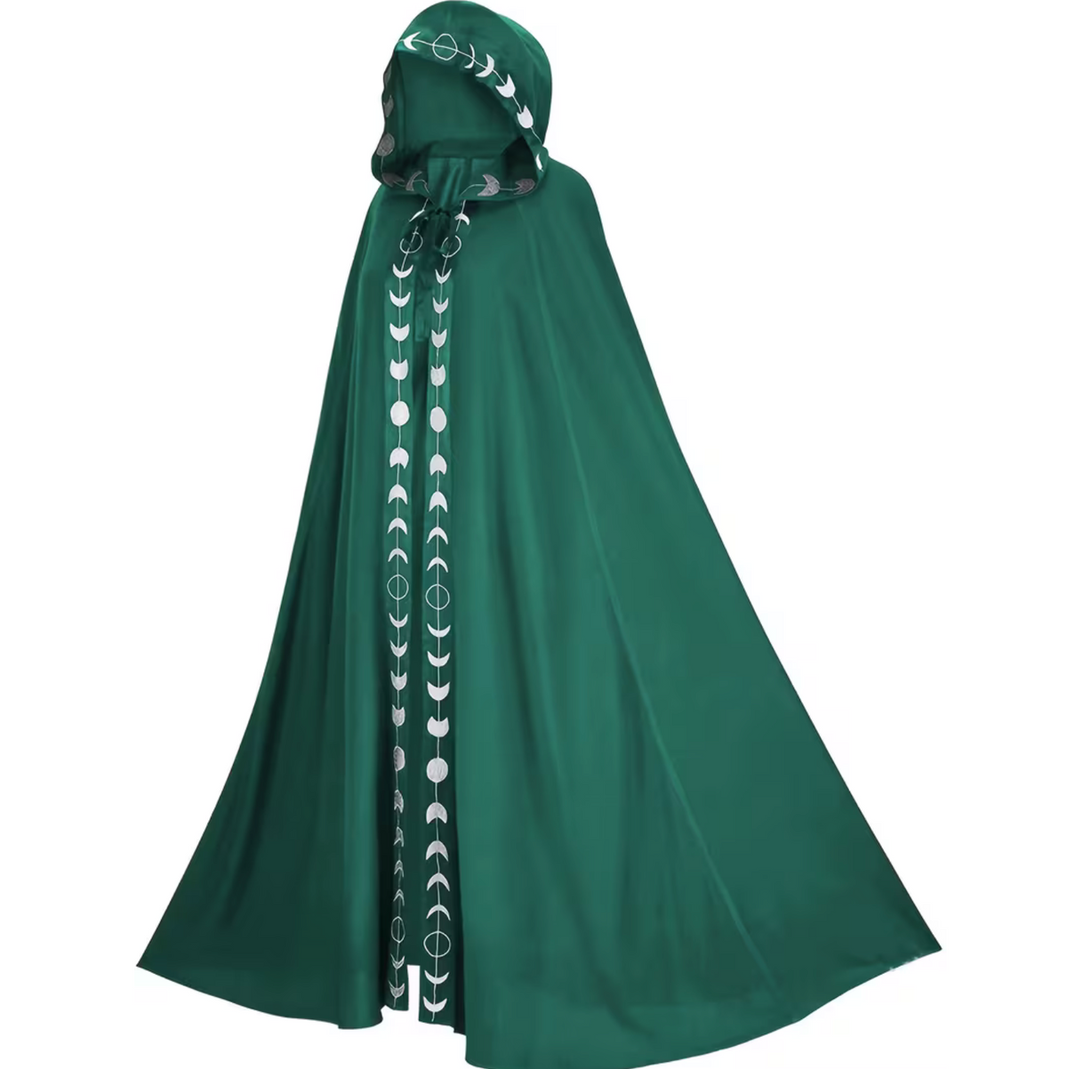 Medieval Hooded Cape for Adults with Attached Hood and Flowing Fabric