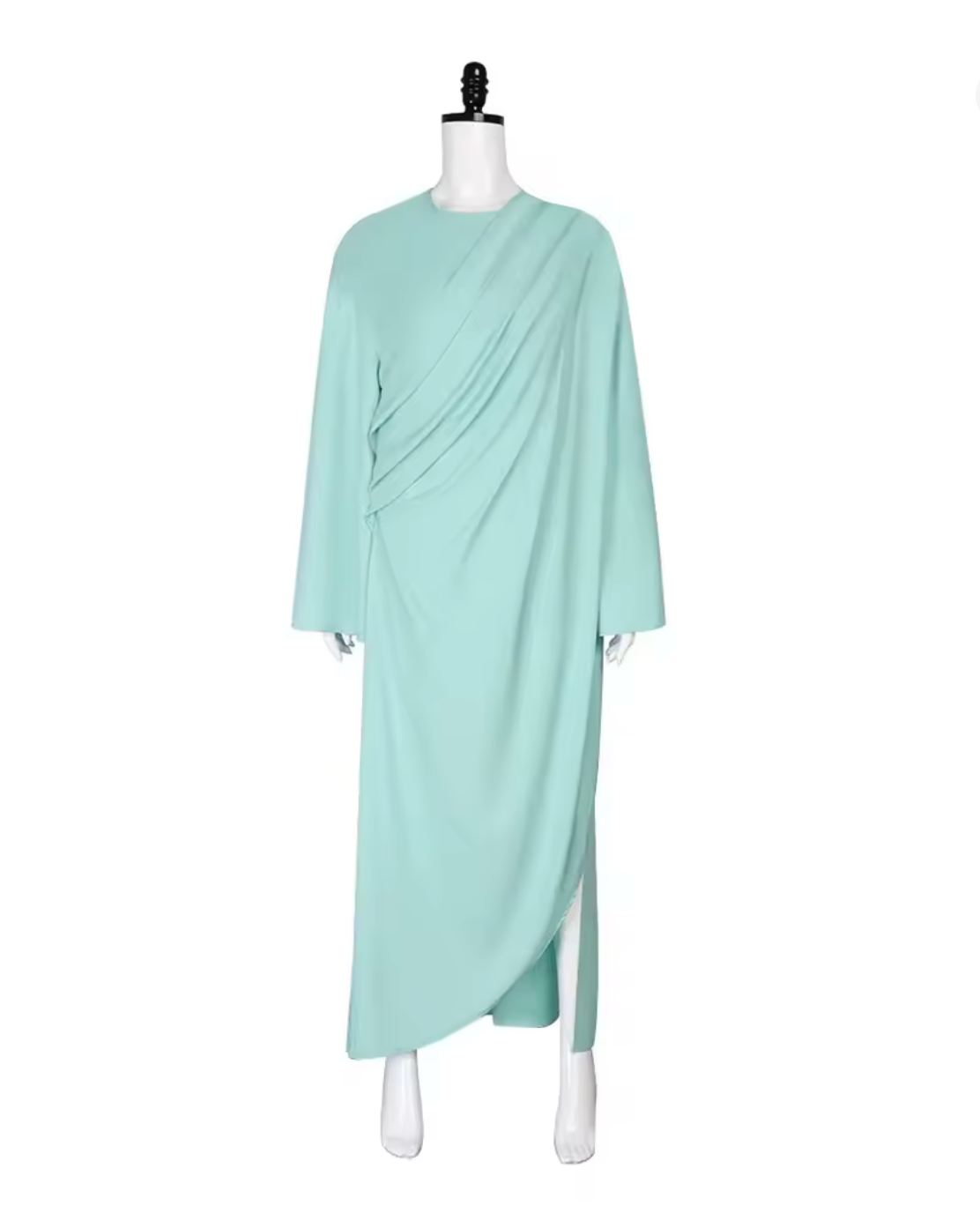 Women's Statue Costume Set with Green Robe and Torch Headband