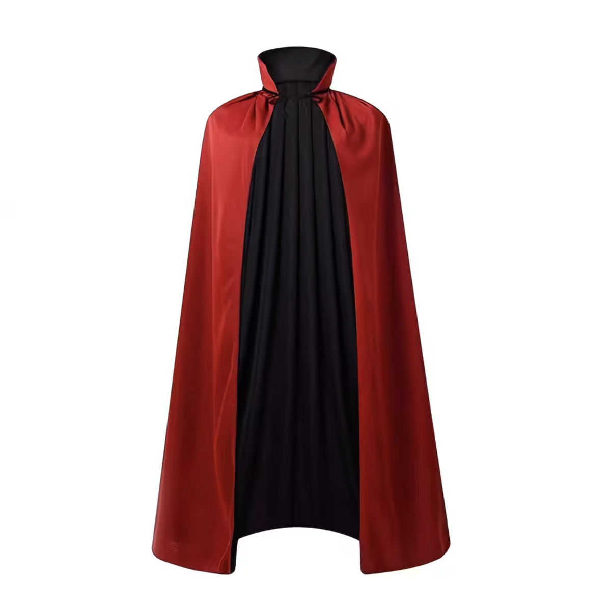 Double Sided Gothic Cape with Stand Collar and Front Lacing
