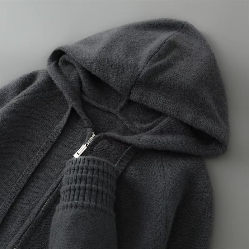 Hooded Cardigan with Open Front Design and Full Sleeves, S-3XL