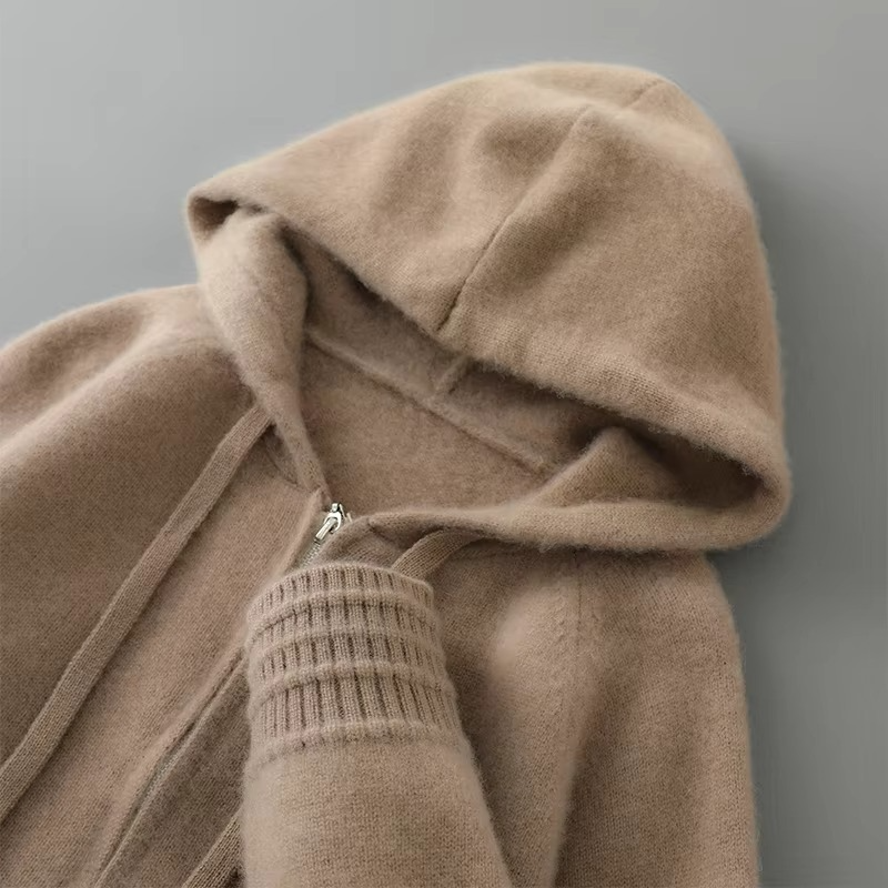 Hooded Cardigan with Open Front Design and Full Sleeves, S-3XL