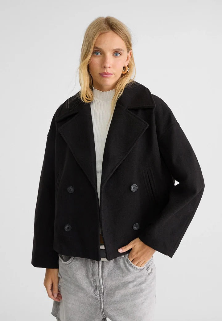 Cropped Jacket with Tailored Silhouette for Layering