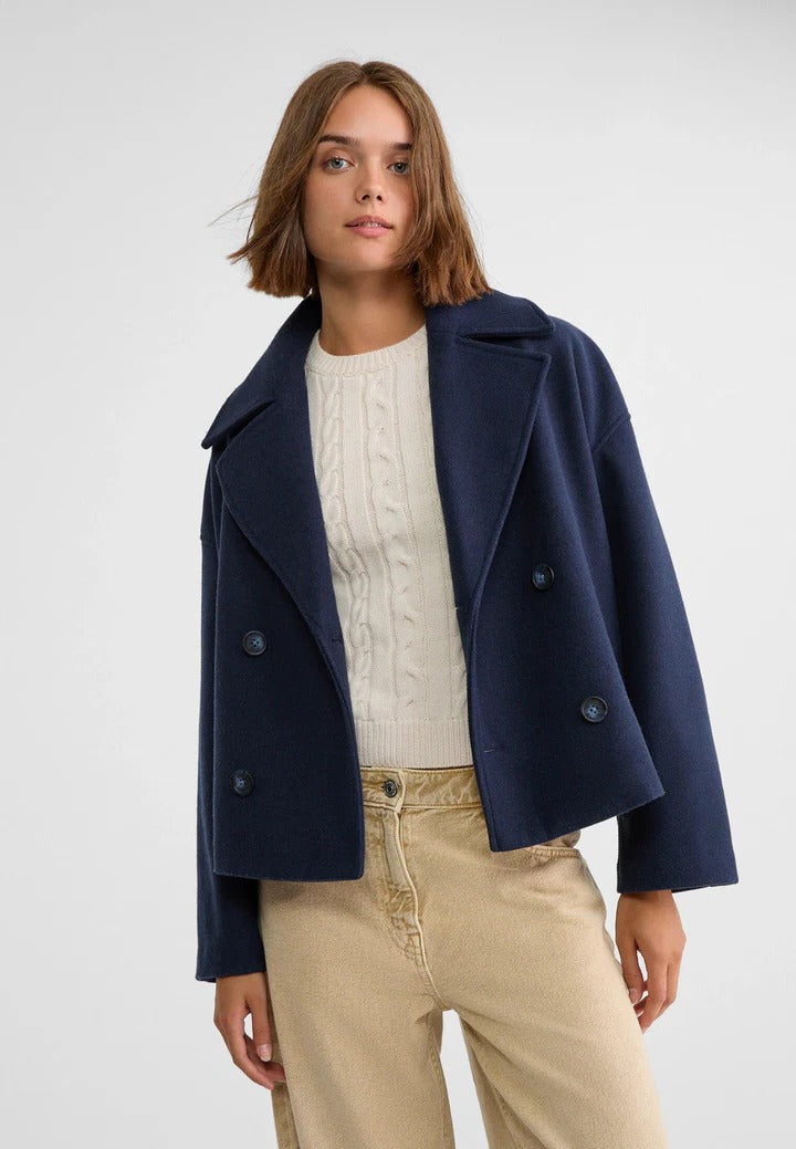 Cropped Jacket with Tailored Silhouette for Layering