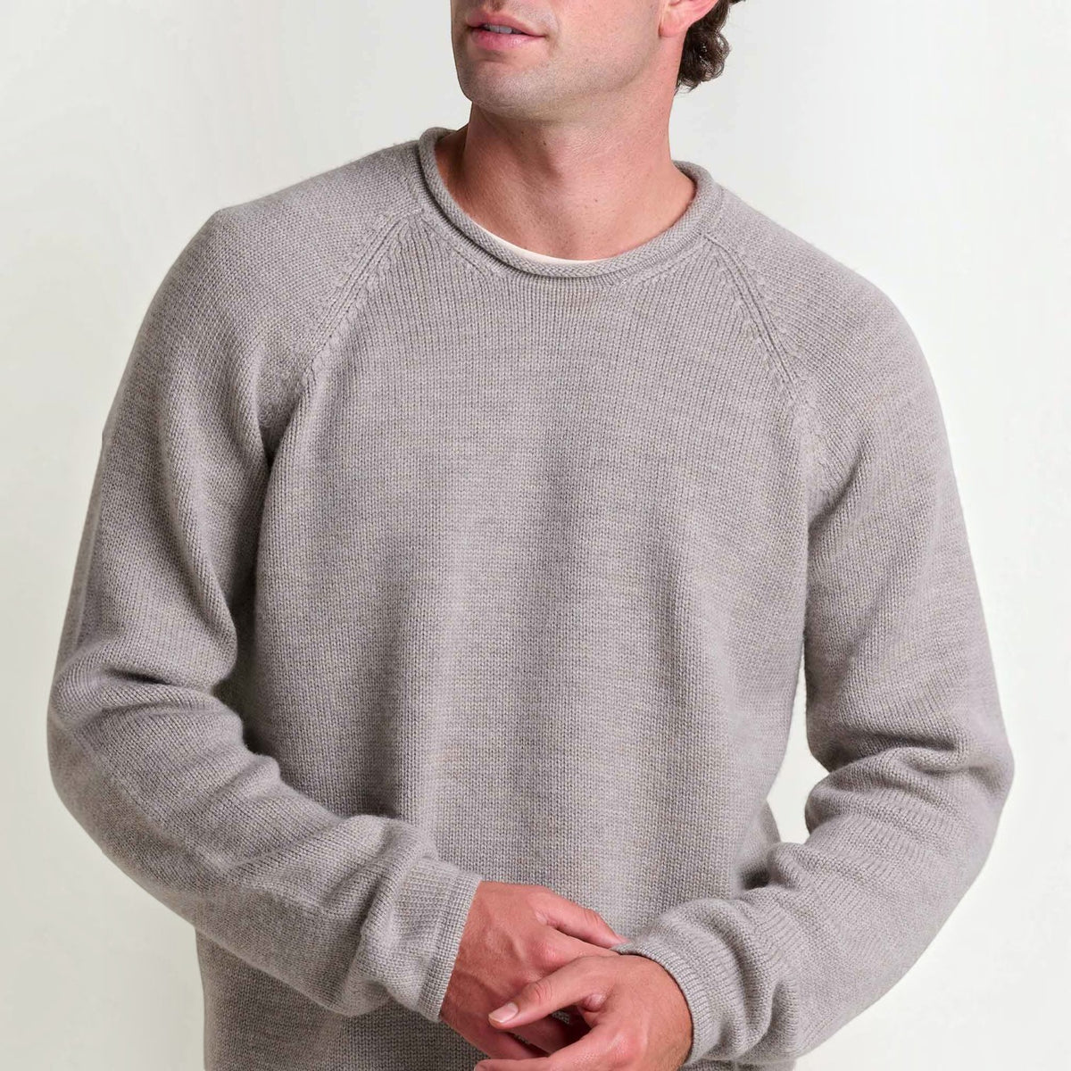Mens Rollneck Sweater, Merino & Organic Cotton