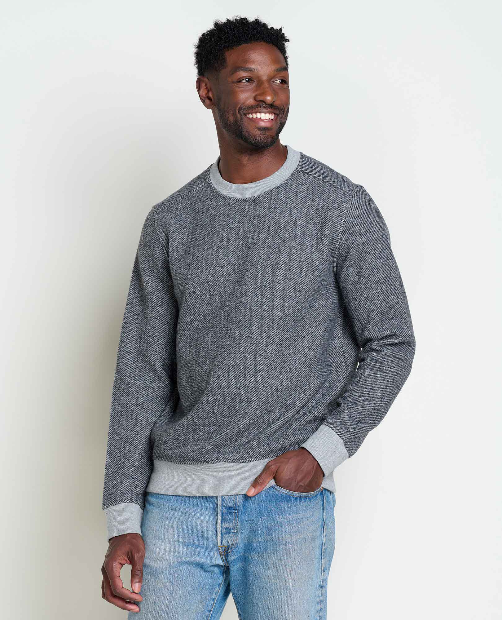 Men's Crew Sweater, Durable Wool Layer