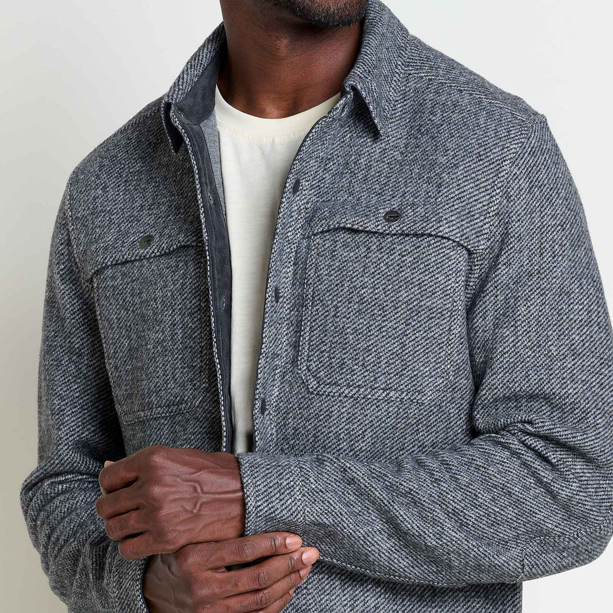 Mens Wool Shirt Jacket, Durable Textured Layer