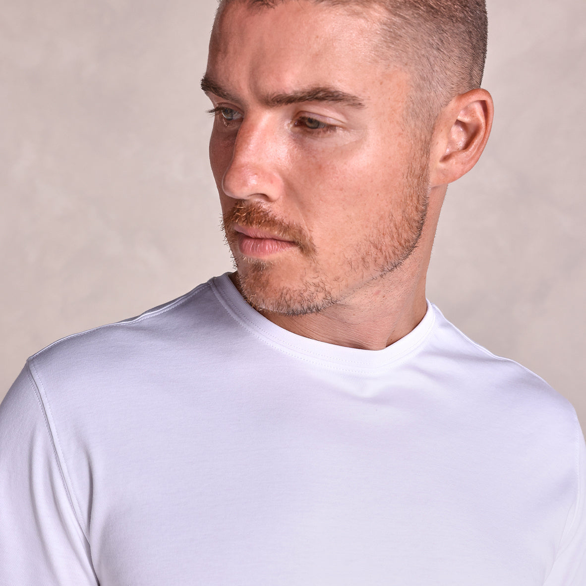 Mens Cotton Crew Neck T-Shirt Short Sleeve, Soft Drape