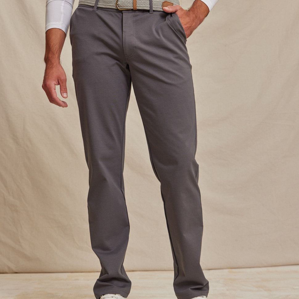 Mens Performance Chino Pants Charcoal Gray, Wrinkle-Resistant
