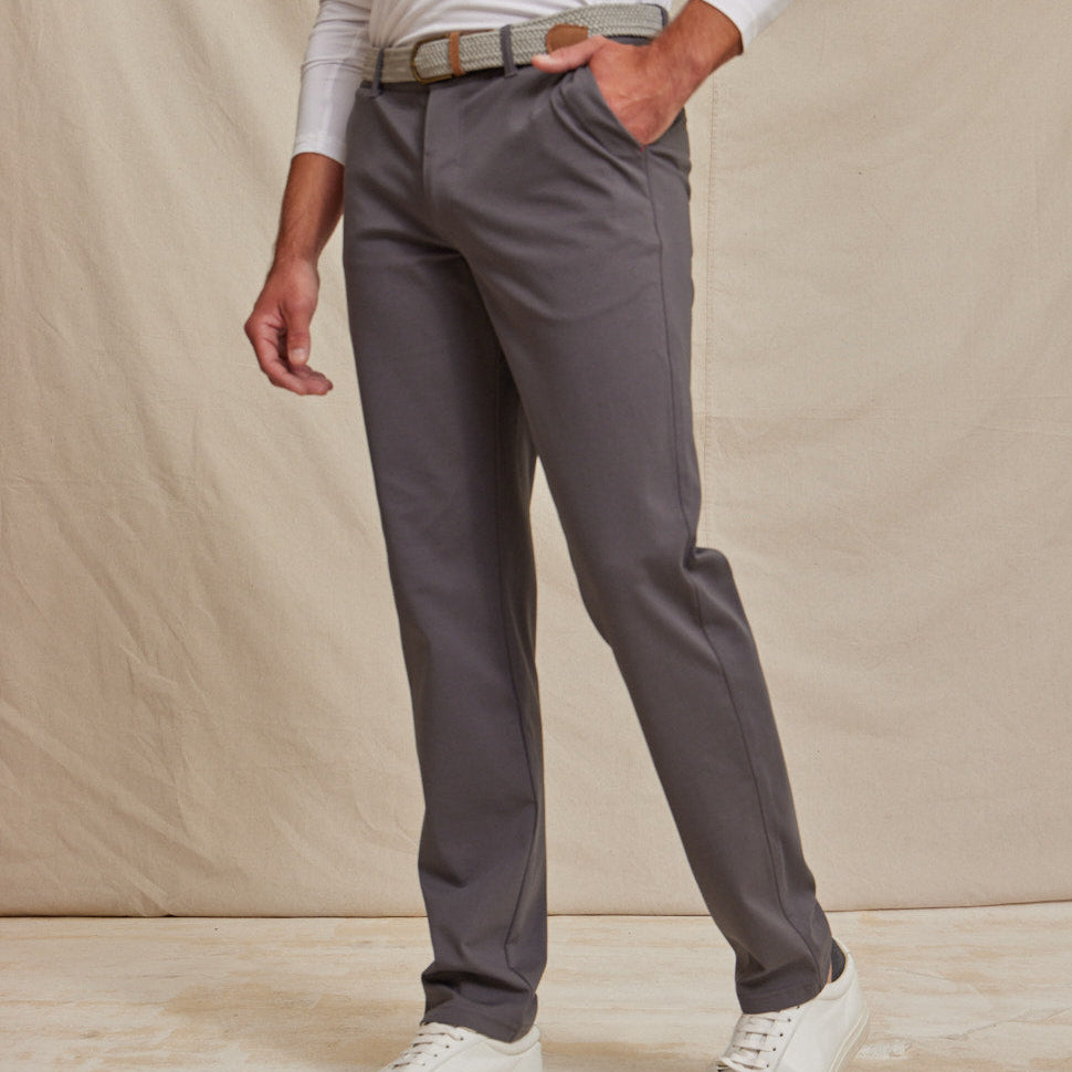 Mens Performance Chino Pants Charcoal Gray, Wrinkle-Resistant