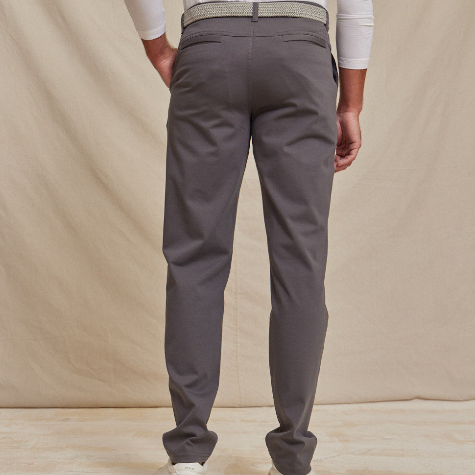 Mens Performance Chino Pants Charcoal Gray, Wrinkle-Resistant