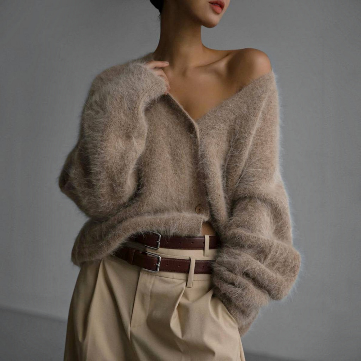 Oversized Button-Up Cardigan for Women with Relaxed Fit and Versatile Styling