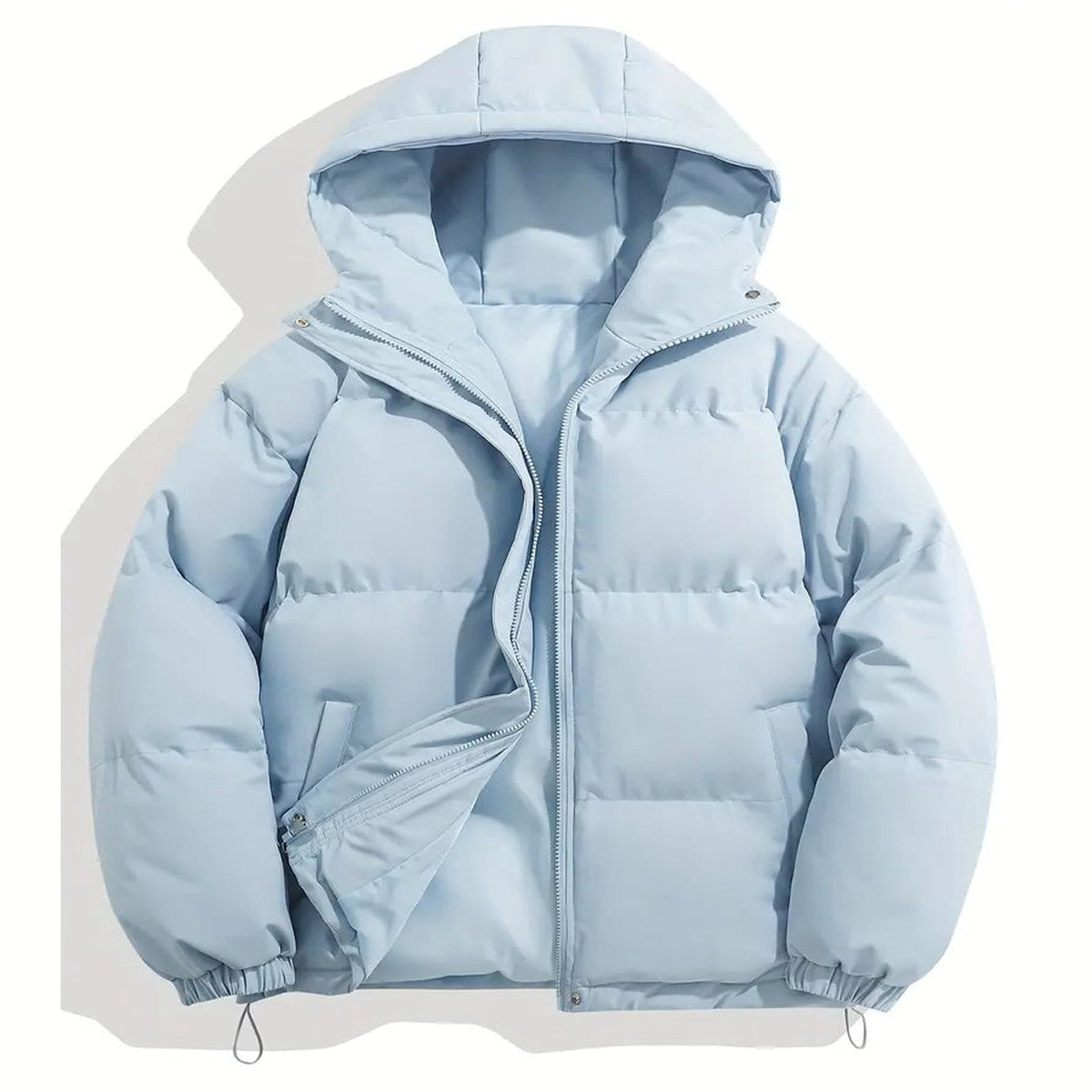 Women Plush Fleece Zip Up Hooded Jacket with Front Pockets