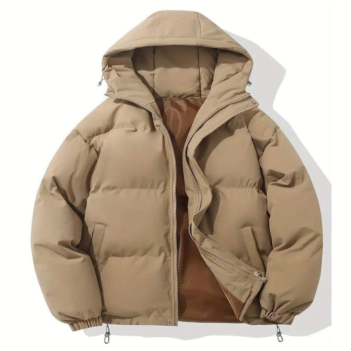 Women Plush Fleece Zip Up Hooded Jacket with Front Pockets