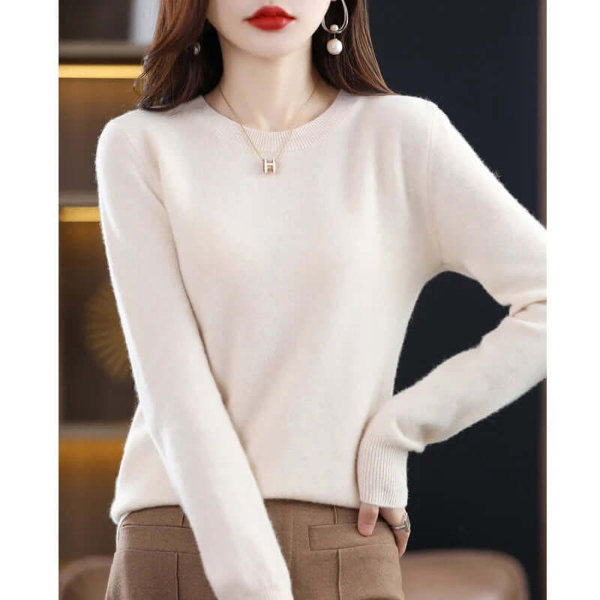 Womens Ribbed Turtleneck Knit Pullover Sweater with Long Sleeves and High Neck