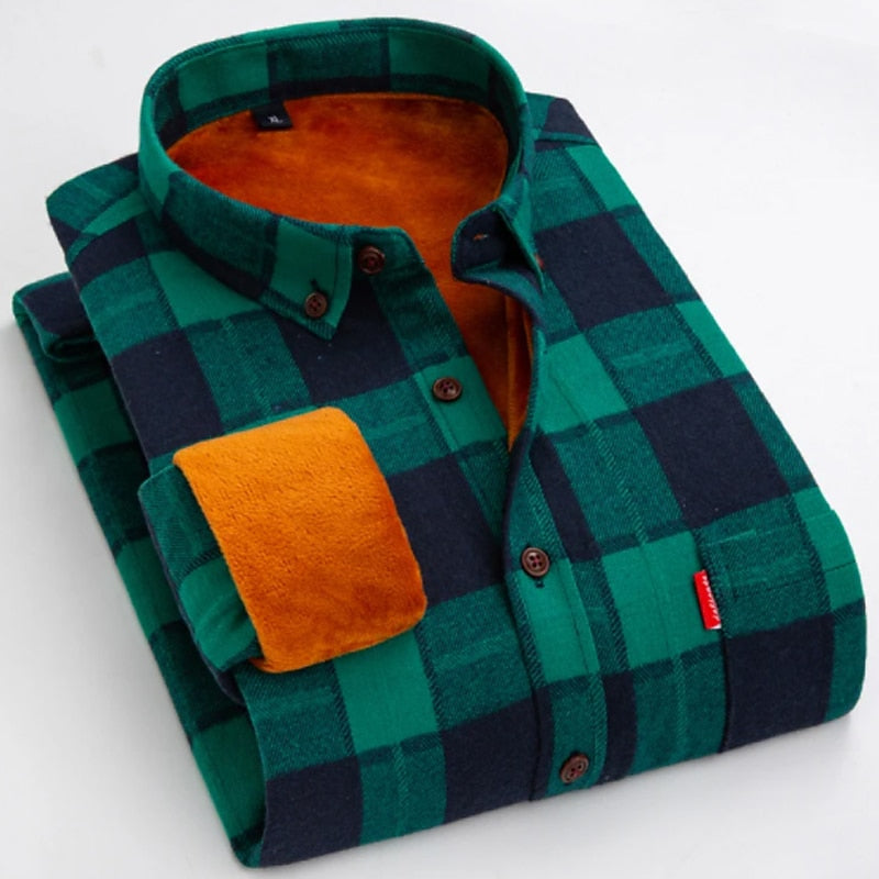 Checked Overshirt with Brushed Fabric and Relaxed Fit
