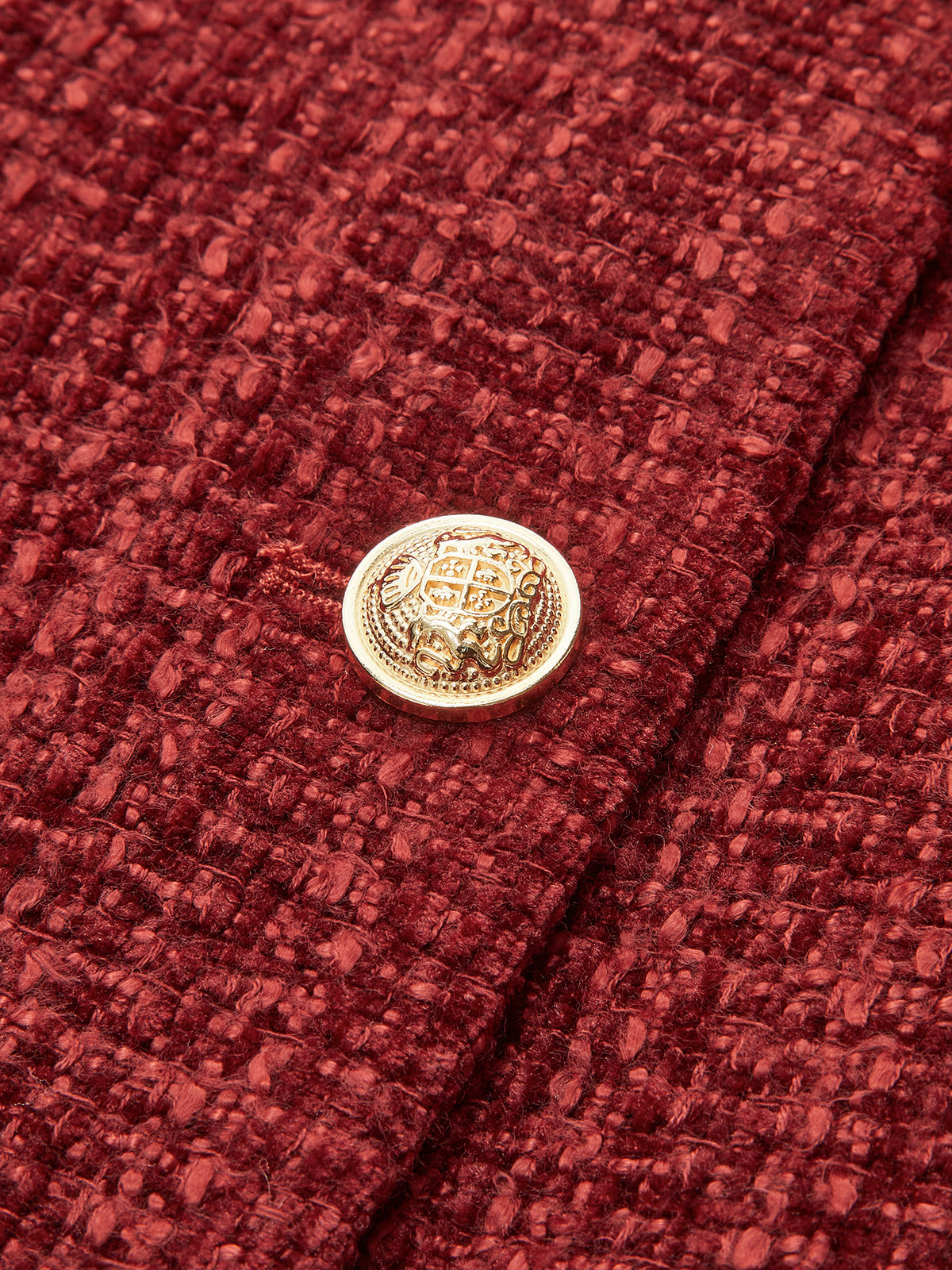Tweed Blazer with Button Front and Split Detail, Metal Accents