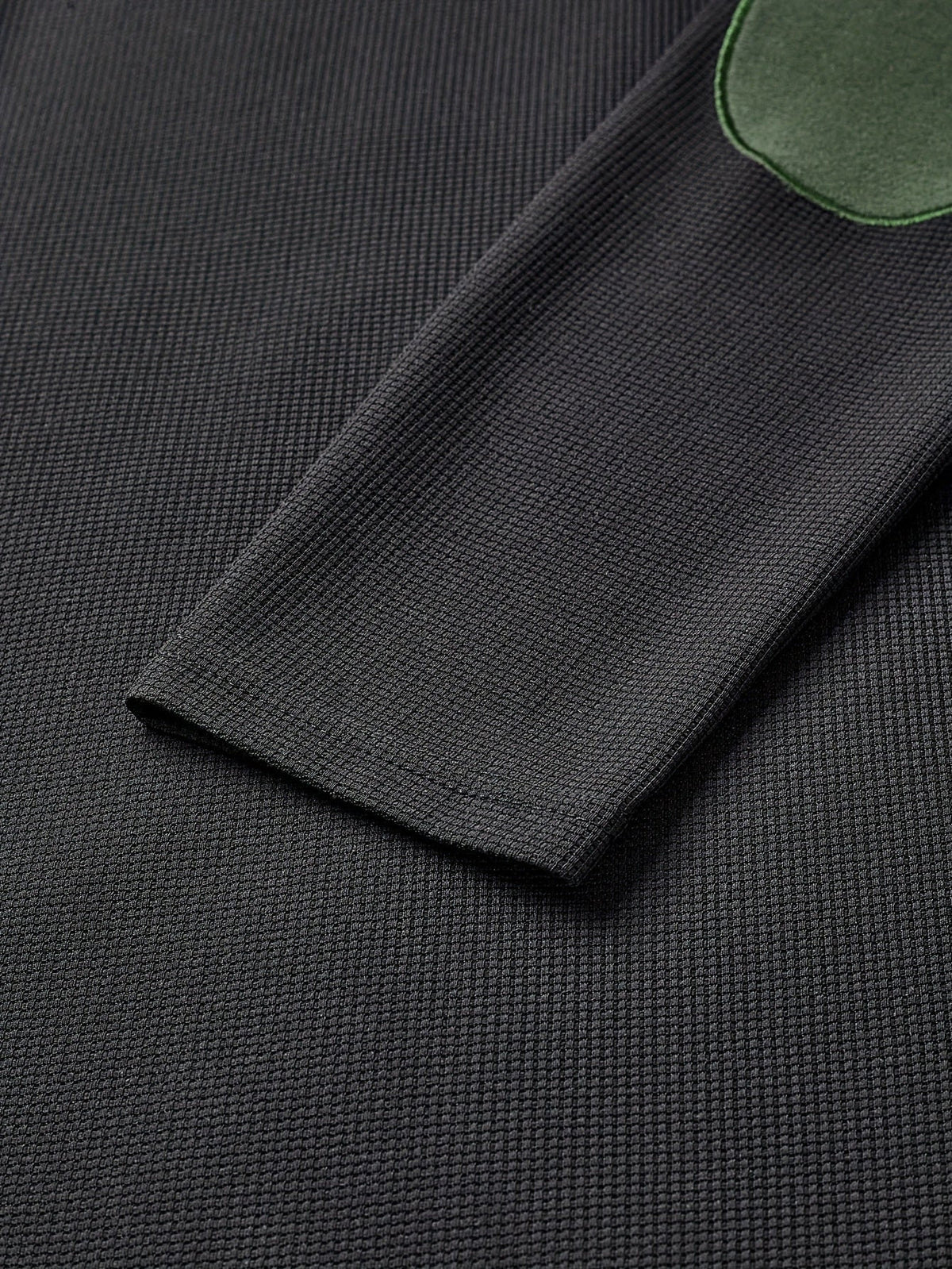 Textured Color Block Quarter Zip Pullover with Stand Collar and Tailored Fit