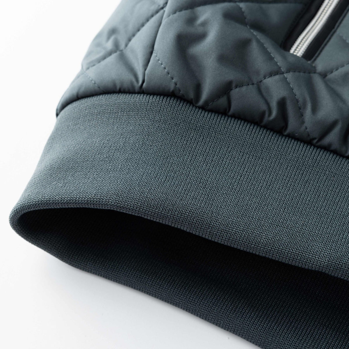 Quilted Bomber Jacket with Fleece Lining and Stand Collar, Ribbed Cuffs