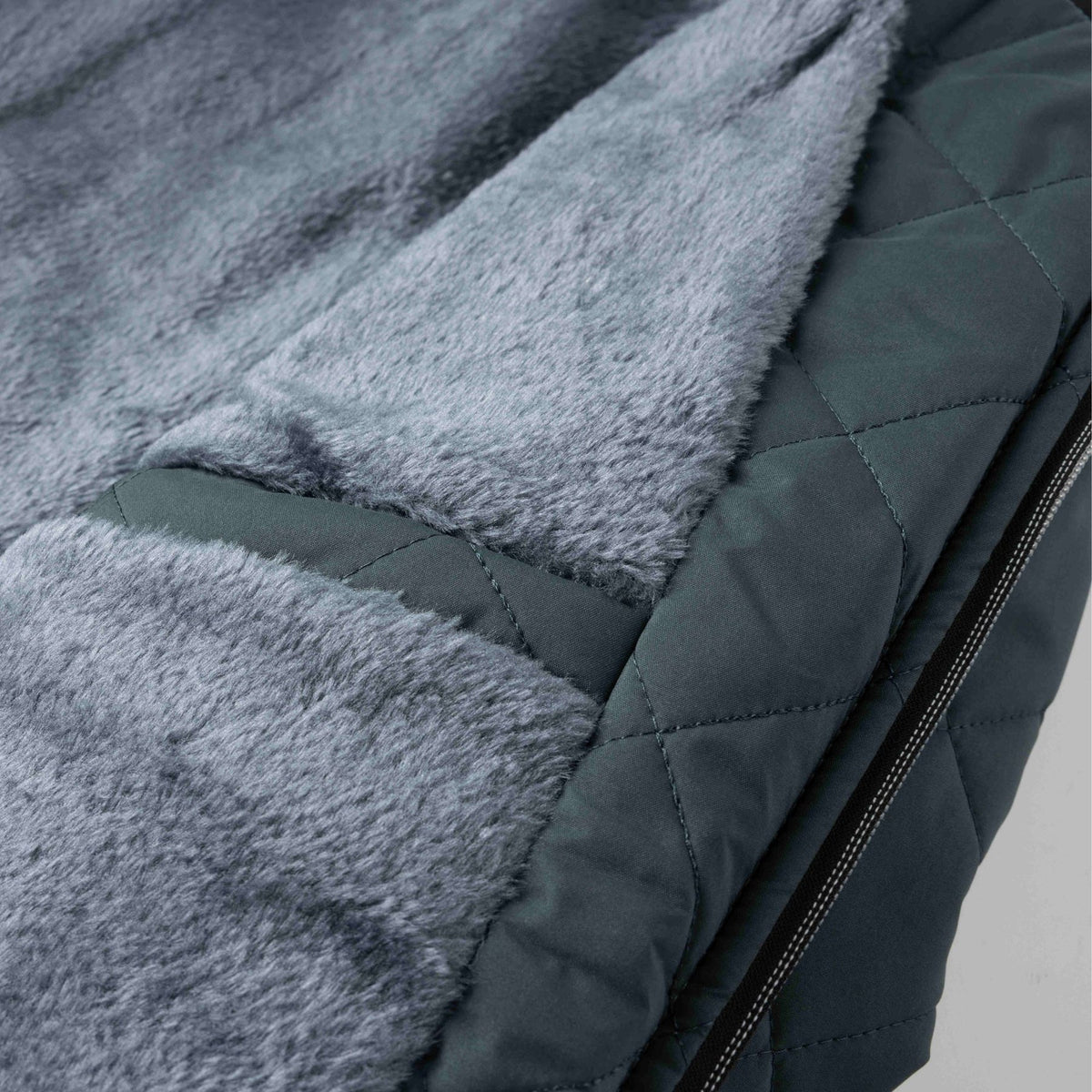 Quilted Bomber Jacket with Fleece Lining and Stand Collar, Ribbed Cuffs
