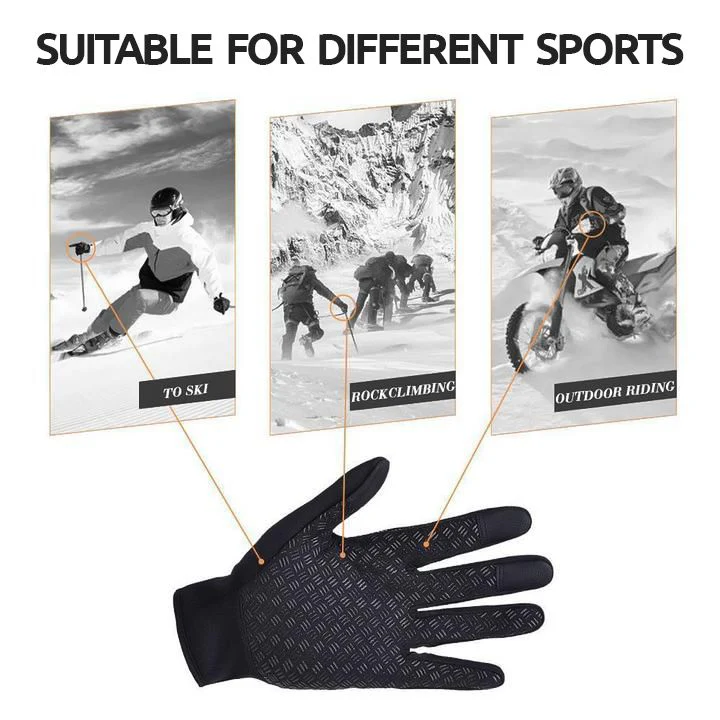 Winter Gloves with Three Layer Insulation and Silicone Grip