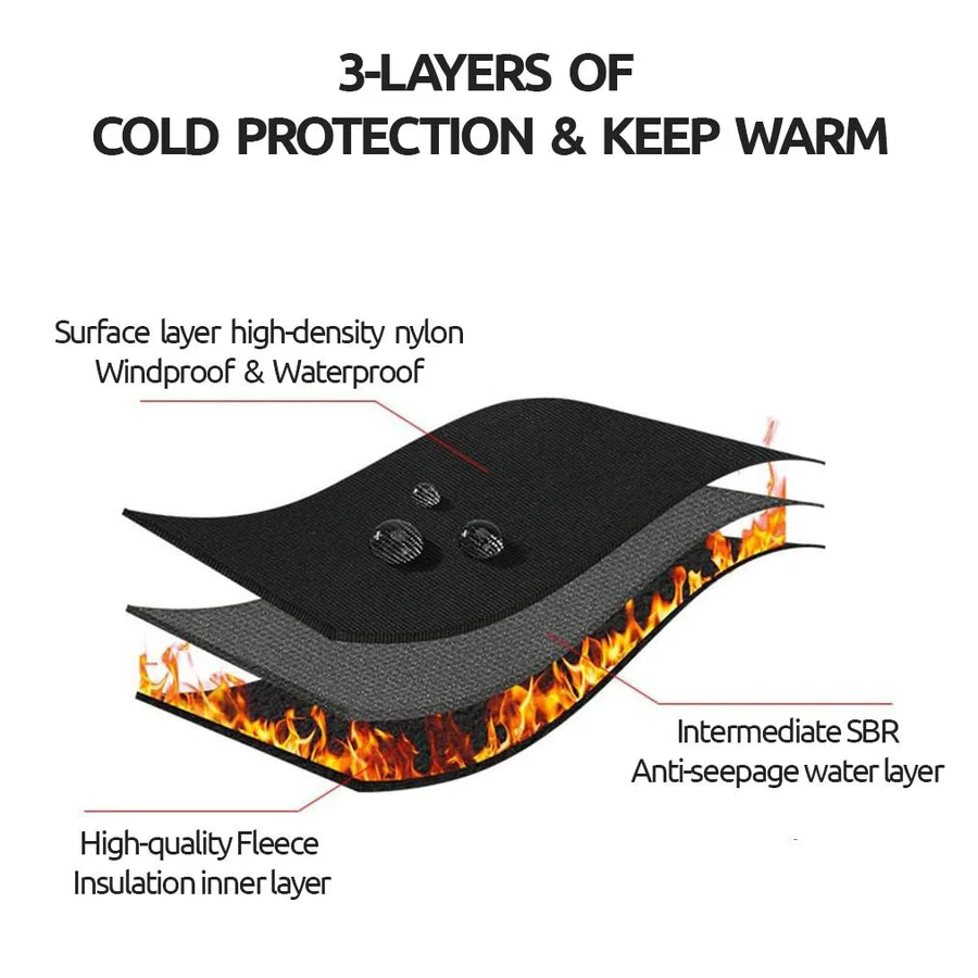 Winter Gloves with Three Layer Insulation and Silicone Grip