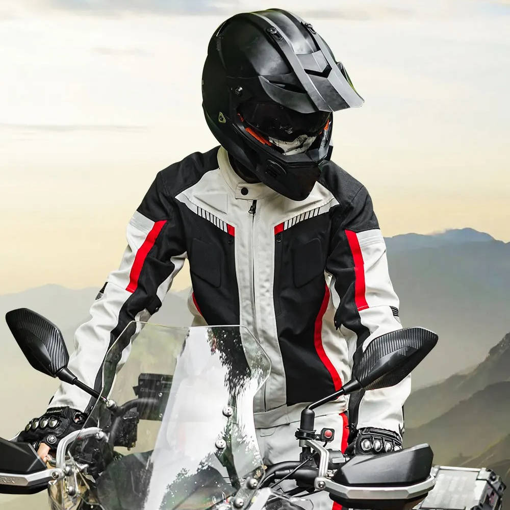 Motorcycle Jacket and Pants Set with EVA Armor and Removable Thermal Liner, Waterproof