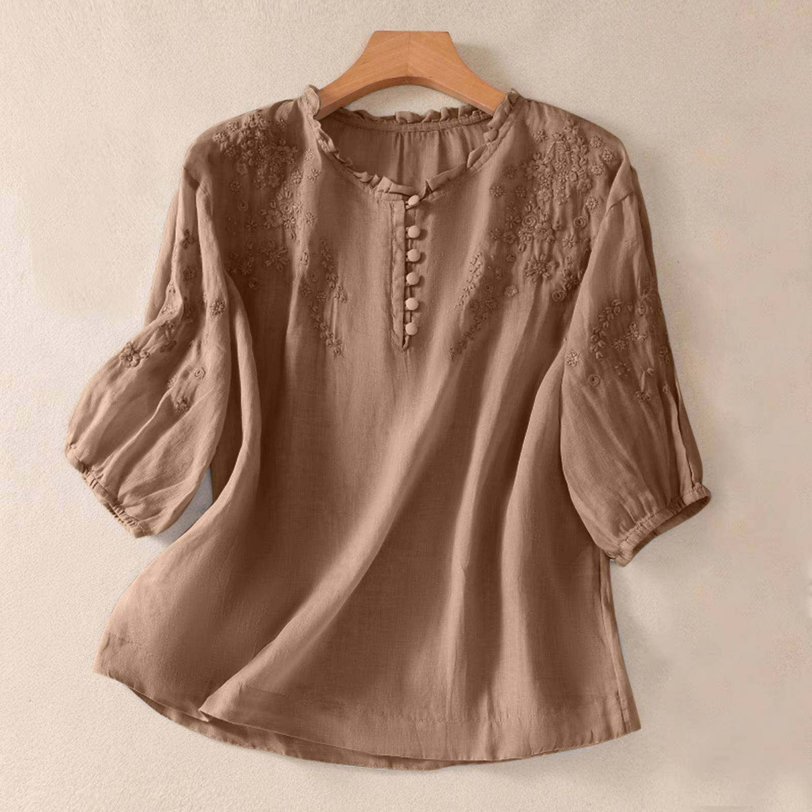 Floral Button Front Blouse, Stylish Women’s Casual Shirt for Daily Fashion
