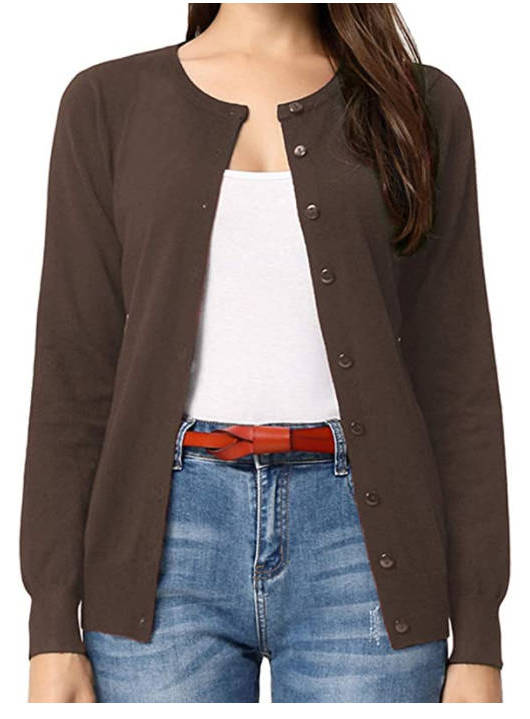 Women's Long Sleeve Knit Cardigan Sweaters, Casual Dressy Open Front Button Down Cardigans, Summer Outfit