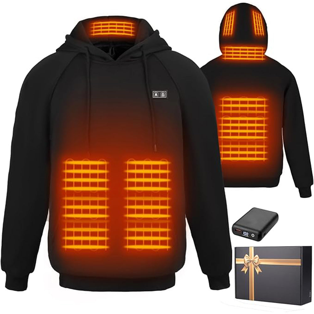 Heated Hoodie for Men & Women, Fleece Lined, Battery Powered with 20000mAh Battery