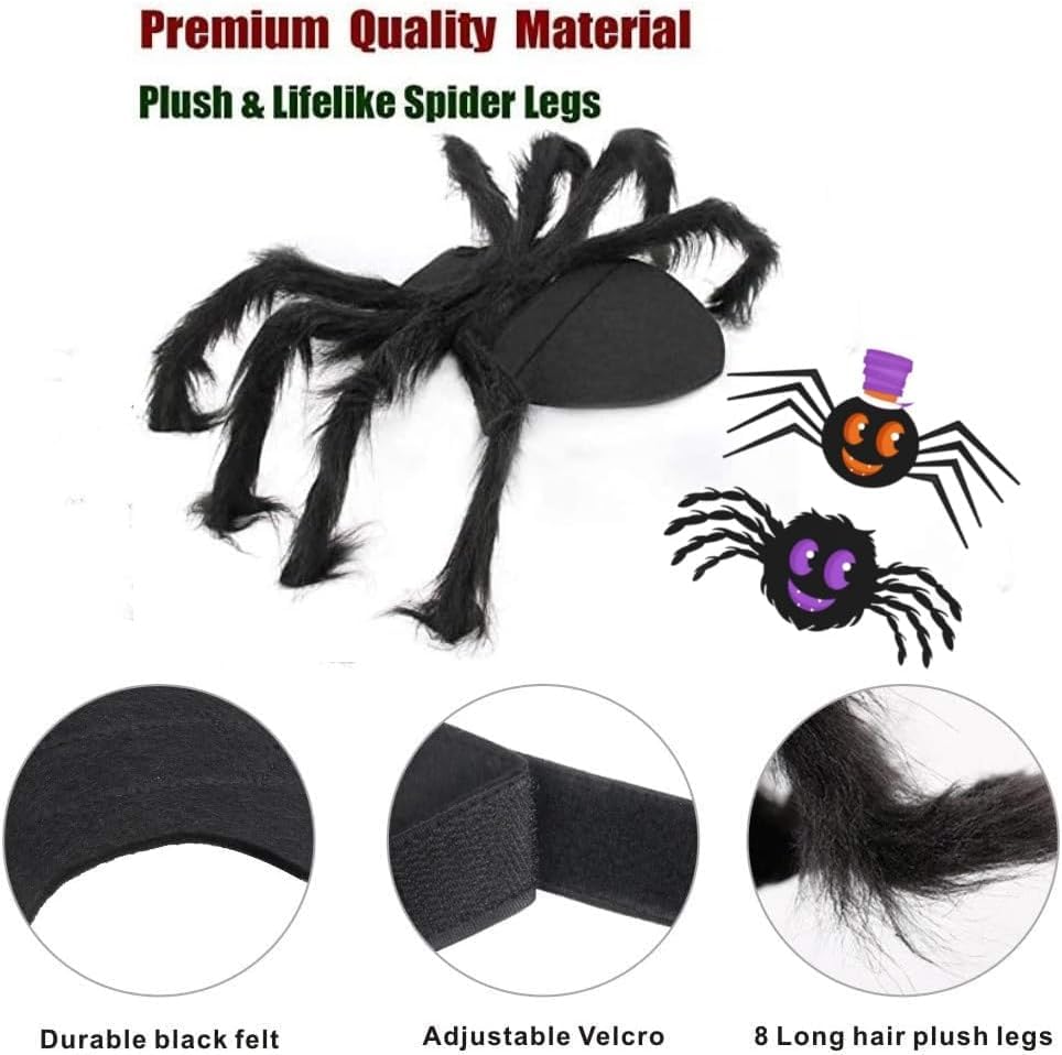 Halloween Spider Costume for Dogs and Cats, Adjustable Velcro Pet Costume for Small and Medium Dogs and Cats