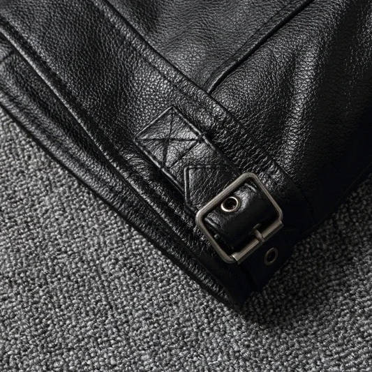 Quilted Motorcycle Jacket with Snap Collar and Four Pockets, Full Length Zipper