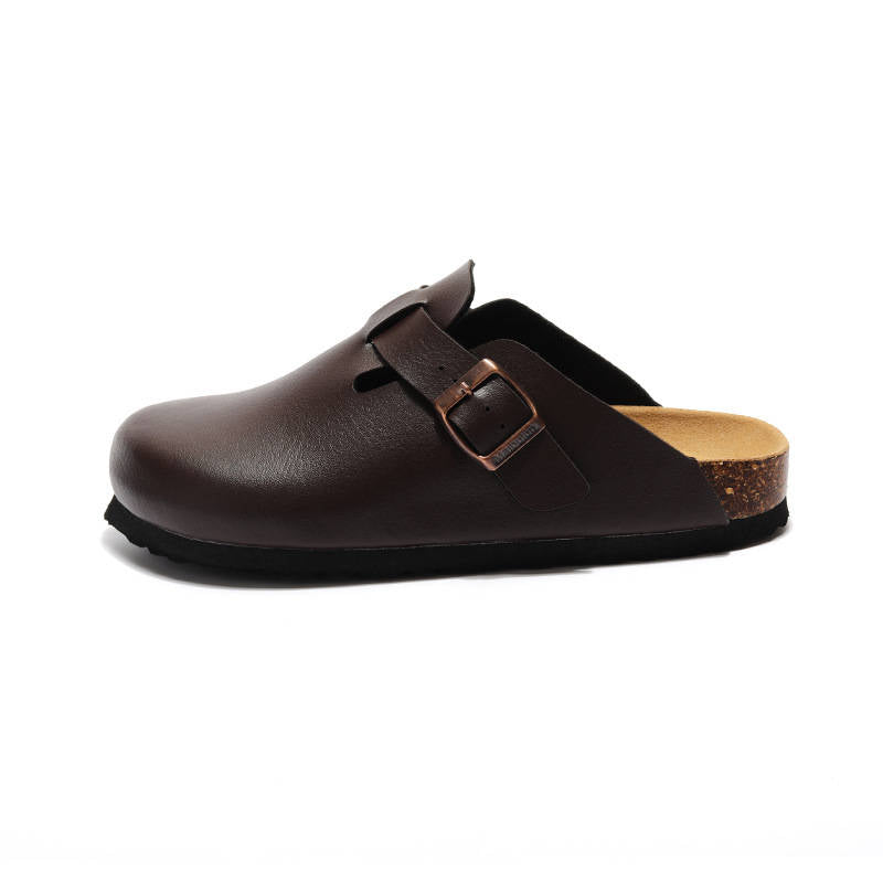 Womens Vegan Suede Clogs, Cork Footbed Slip on Shoes, Comfortable Casual Potato Shoes