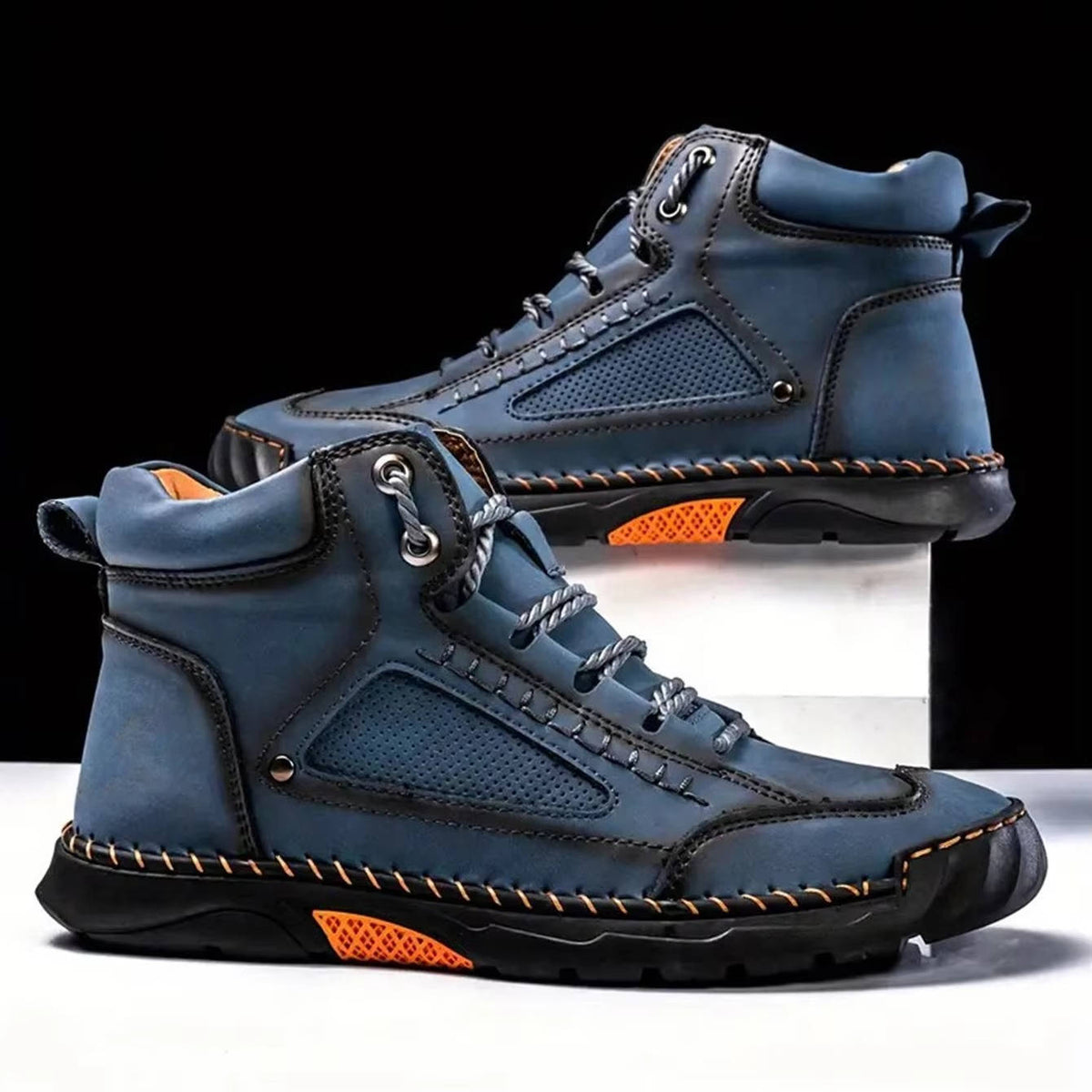 Mens Hiking Boots with Sealed Seams and Orthopedic Arch Support Wide Toe Box