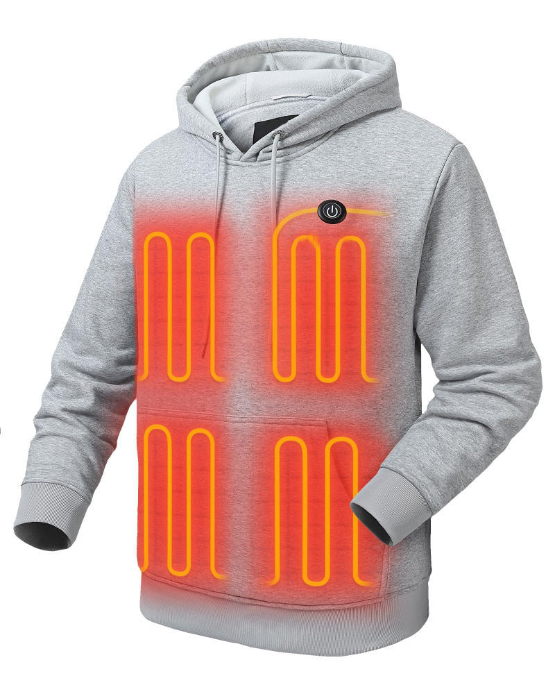 Unisex Heated Hoodie, Battery Powered Pullover Sweatshirt for Men & Women, Electric Heated Clothing
